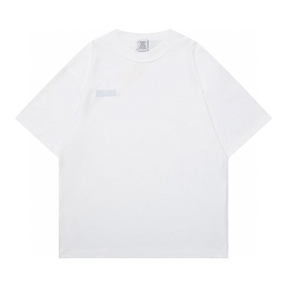 Vetements White Letter Embroidered Short-Sleeved Round Neck T-Shirt